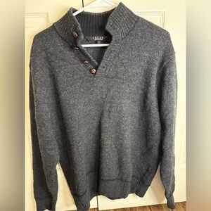 Iceland Made in Italy Wool Blend Mock Neck Sweater Men’s Large Charcoal Gray
